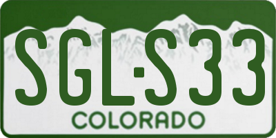 CO license plate SGLS33