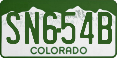 CO license plate SN654B