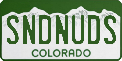 CO license plate SNDNUDS