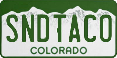 CO license plate SNDTACO