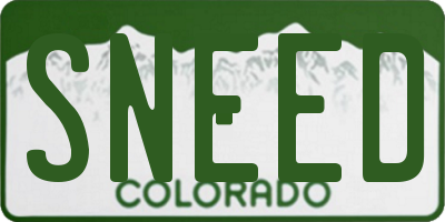 CO license plate SNEED