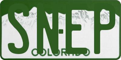 CO license plate SNEP