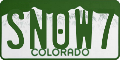 CO license plate SNOW7