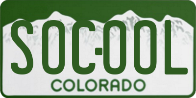 CO license plate SOCOOL