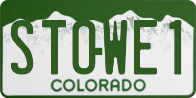 CO license plate STOWE1