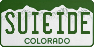 CO license plate SUICIDE