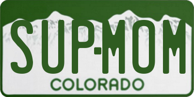 CO license plate SUPMOM