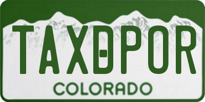 CO license plate TAXDPOR