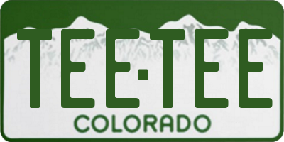 CO license plate TEETEE