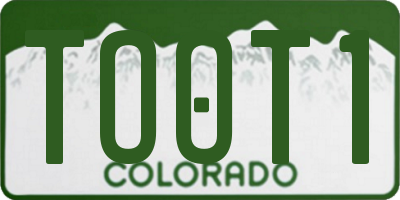 CO license plate TOOT1