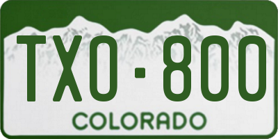 CO license plate TXO800