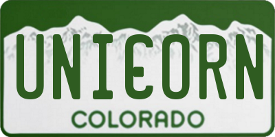 CO license plate UNICORN