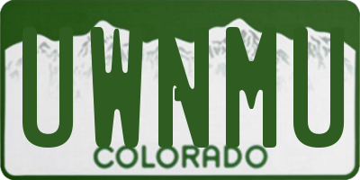 CO license plate UWNMU