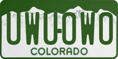 CO license plate UWUOWO