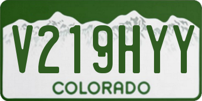 CO license plate V219HYY