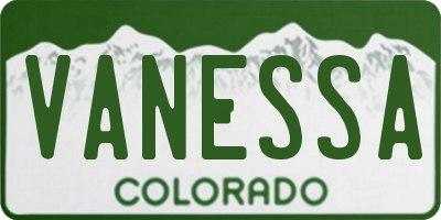 CO license plate VANESSA