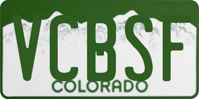 CO license plate VCBSF