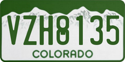 CO license plate VZH8135