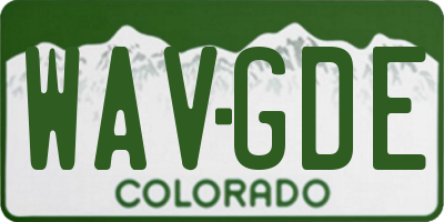 CO license plate WAVGDE