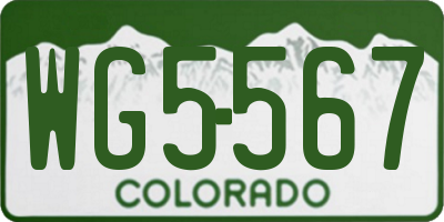 CO license plate WG5567