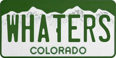 CO license plate WHATERS