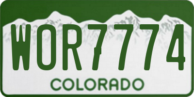 CO license plate WOR7774