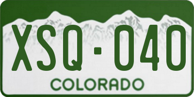 CO license plate XSQ040