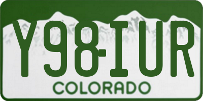 CO license plate Y98IUR