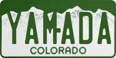 CO license plate YAMADA