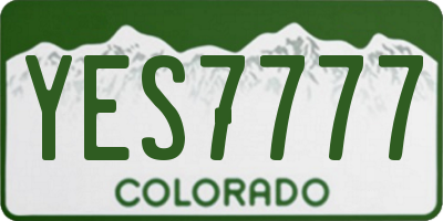 CO license plate YES7777