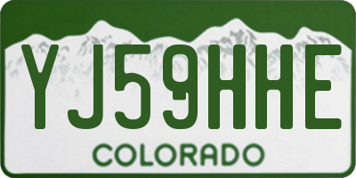 CO license plate YJ59HHE