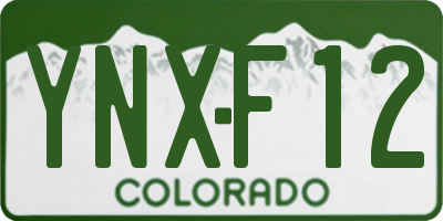 CO license plate YNXF12