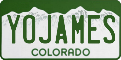 CO license plate YOJAMES