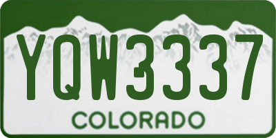 CO license plate YQW3337