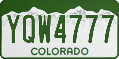 CO license plate YQW4777