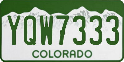 CO license plate YQW7333