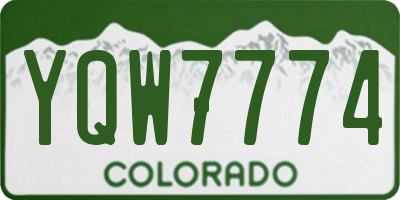 CO license plate YQW7774