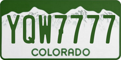 CO license plate YQW7777