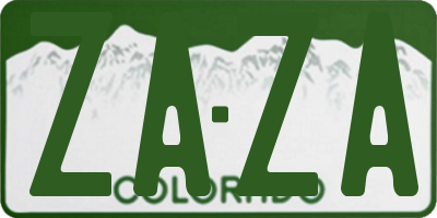 CO license plate ZAZA