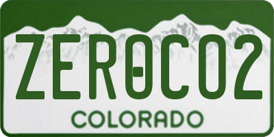 CO license plate ZEROCO2