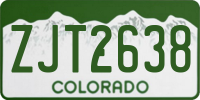 CO license plate ZJT2638