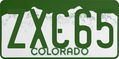 CO license plate ZXC65