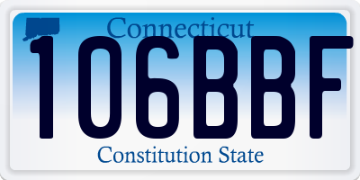 CT license plate 106BBF