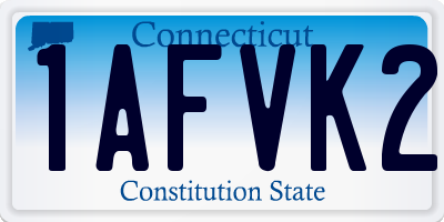 CT license plate 1AFVK2