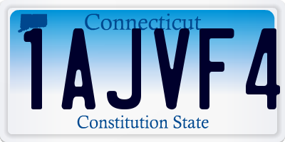 CT license plate 1AJVF4