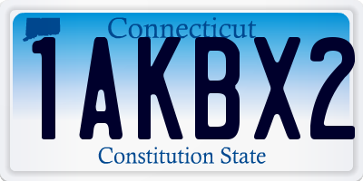 CT license plate 1AKBX2