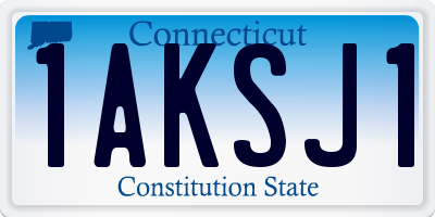 CT license plate 1AKSJ1