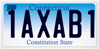 CT license plate 1AXAB1