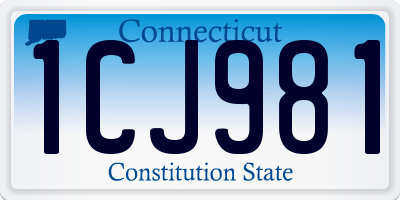 CT license plate 1CJ981