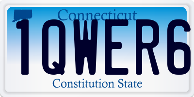 CT license plate 1QWER6